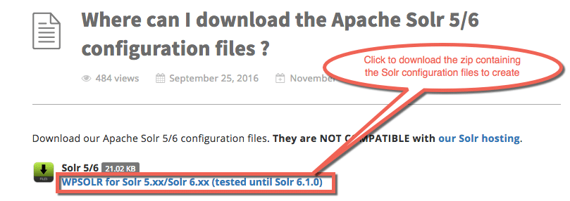 Download Apache Solr 5/6 configuration files to create your index