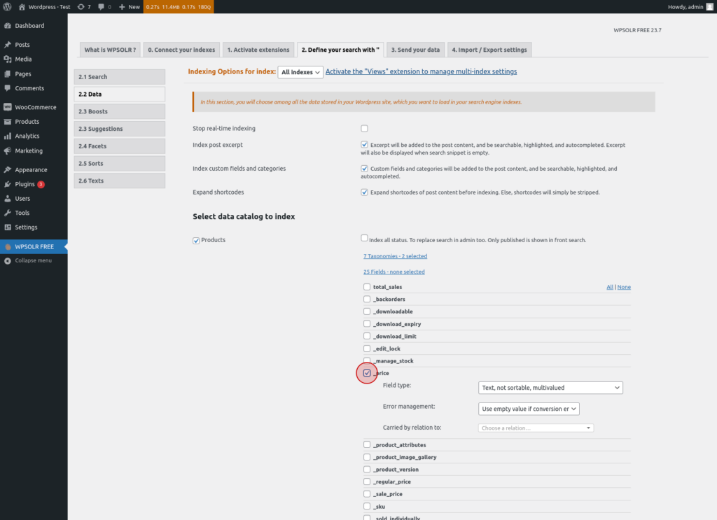 WPSolr Add price field to index