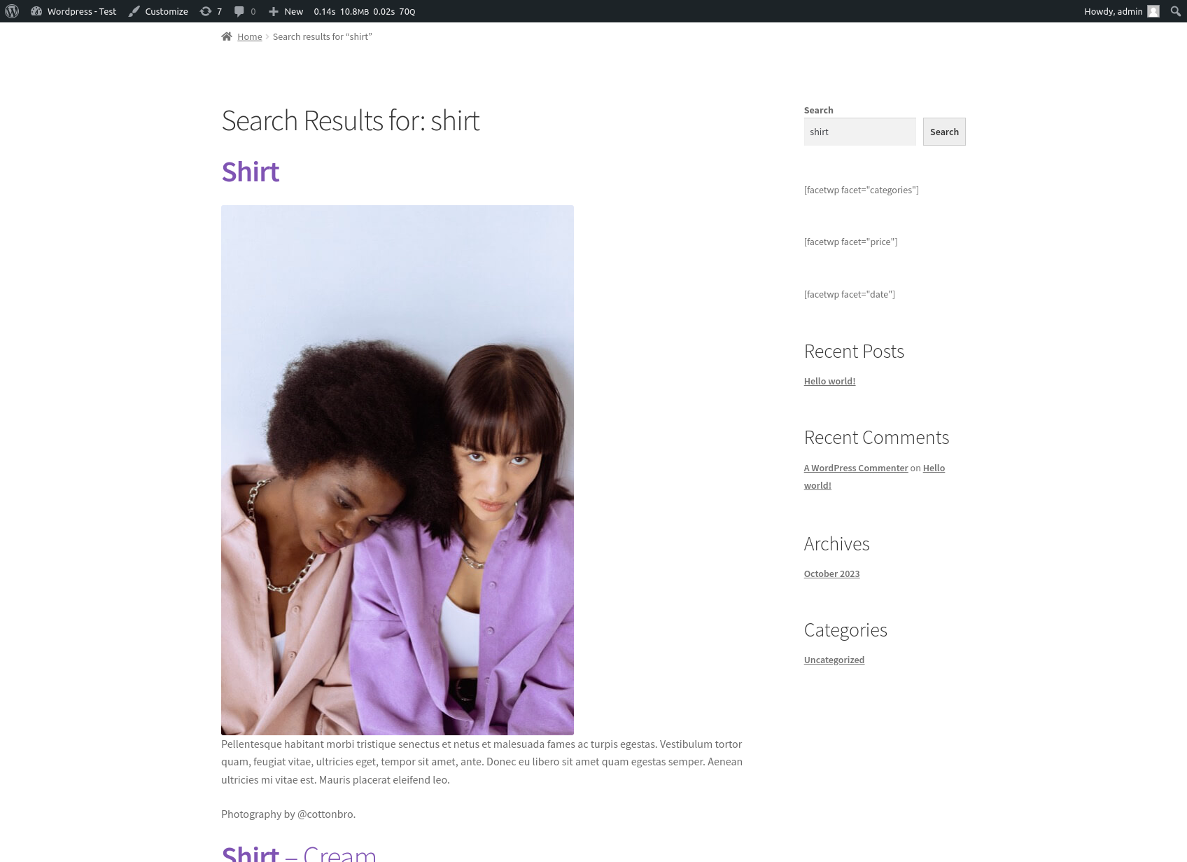 Image wpsolr_free_search_example.png of Getting started with search
