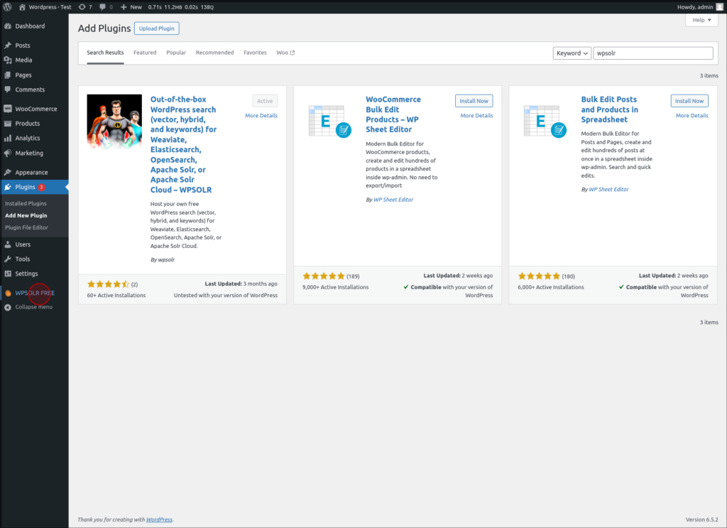Open the WPSolr dashboard.
