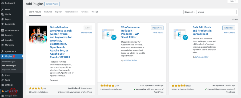 Open the WPSolr dashboard.