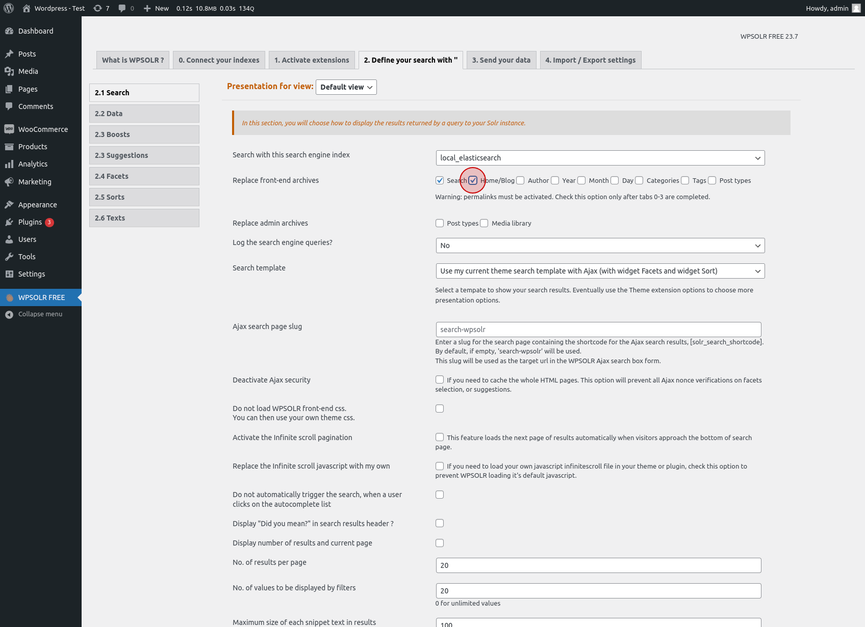 WPSolr replace WordPress archives with your custom search