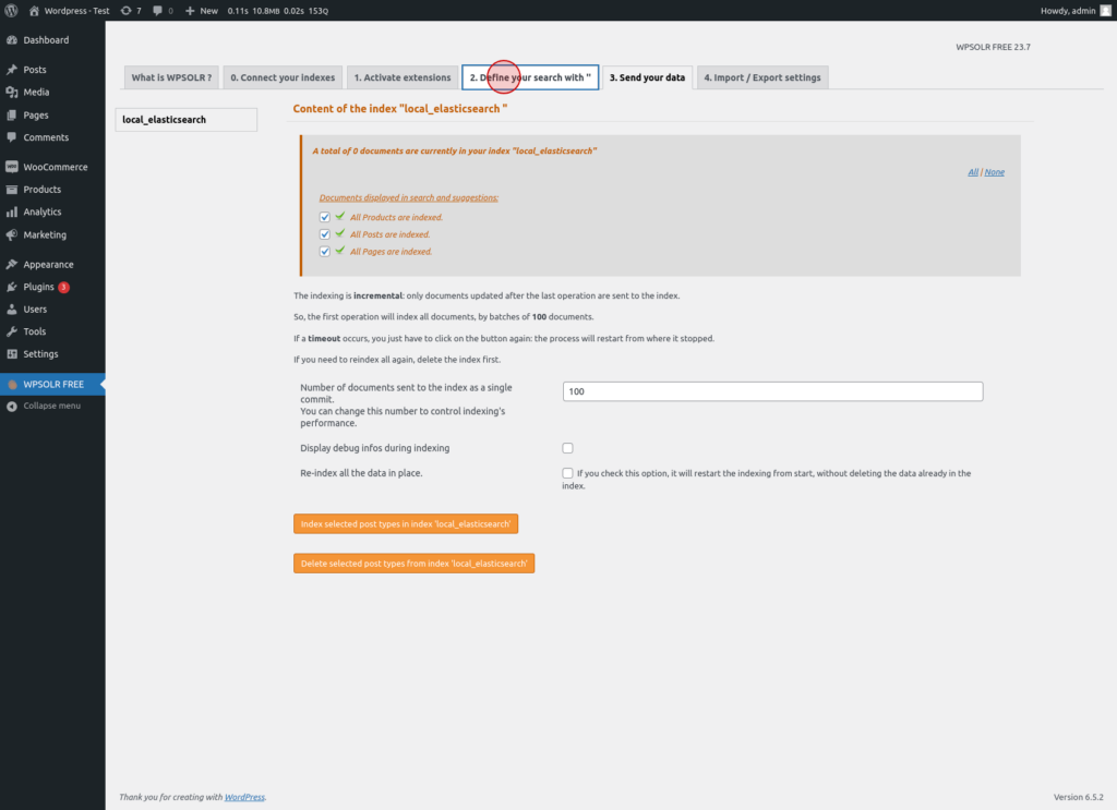 Open define your search tab