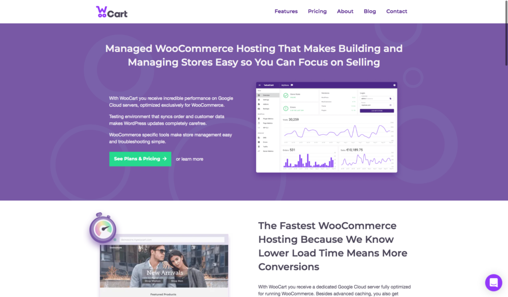 Image woocart-home-1024x599.png of 10 Best WooCommerce Hosting Companies
