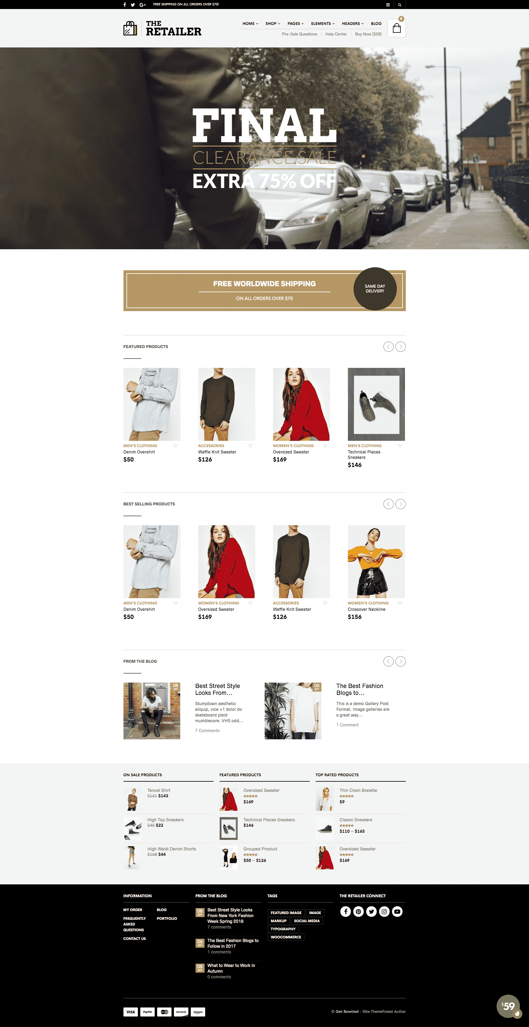The retailer WooCommerce theme