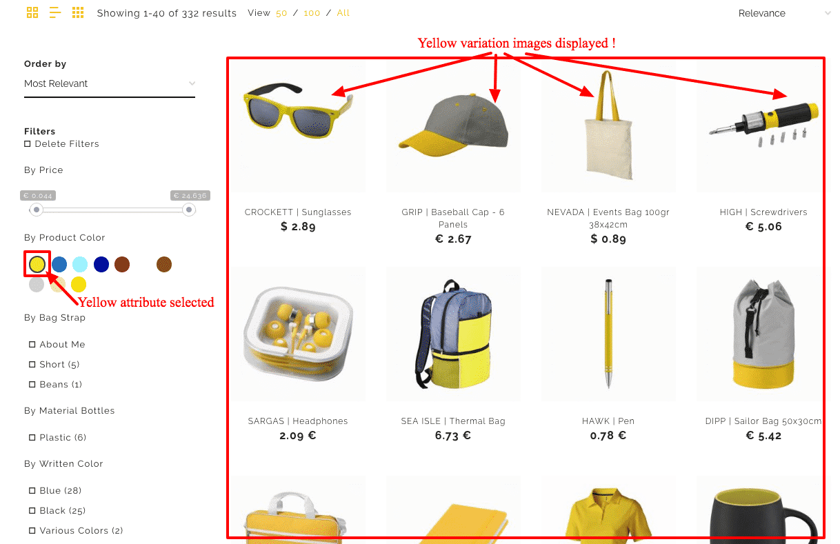 WooCommerce variation images displayed based on product attribute selected