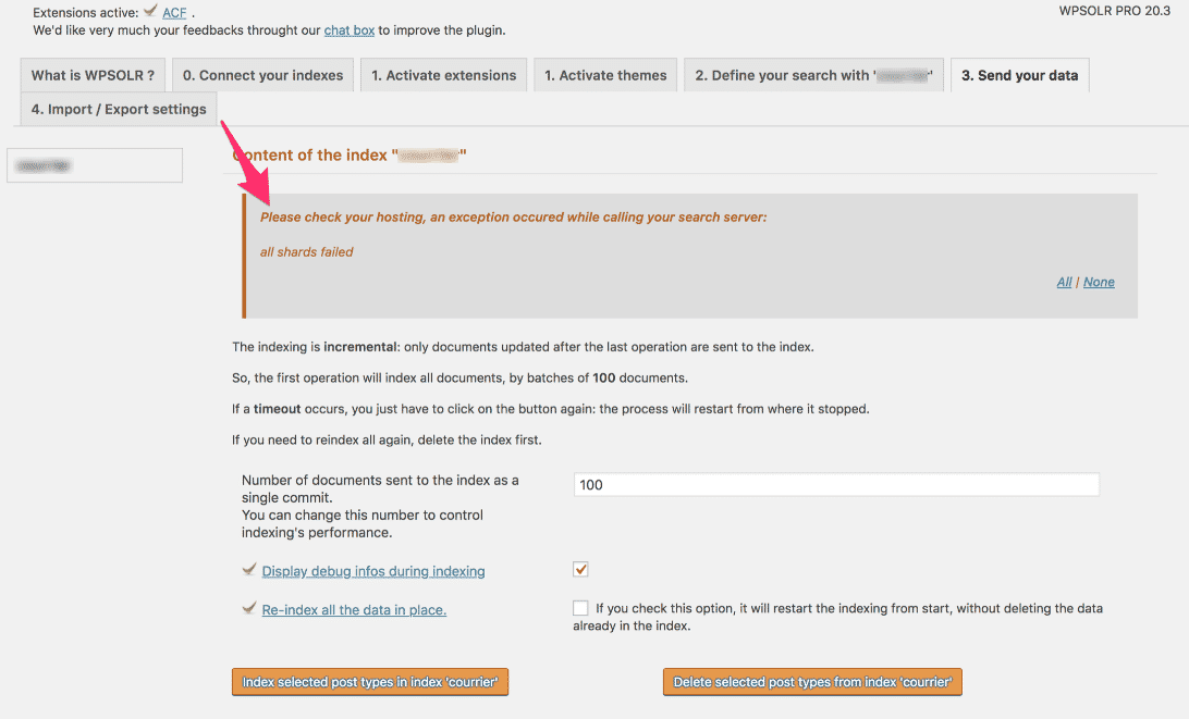 Elasticsearch index error all shards failed
