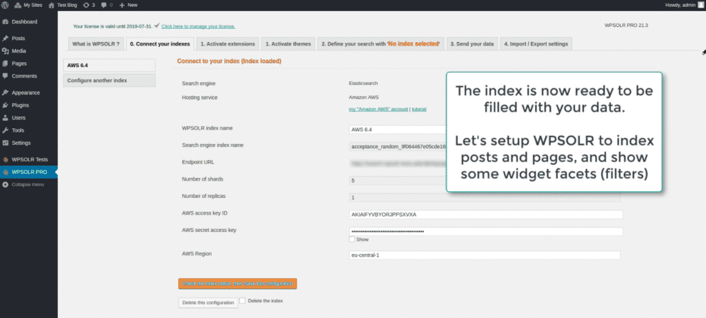 WPSOLR Amazon index: index created !