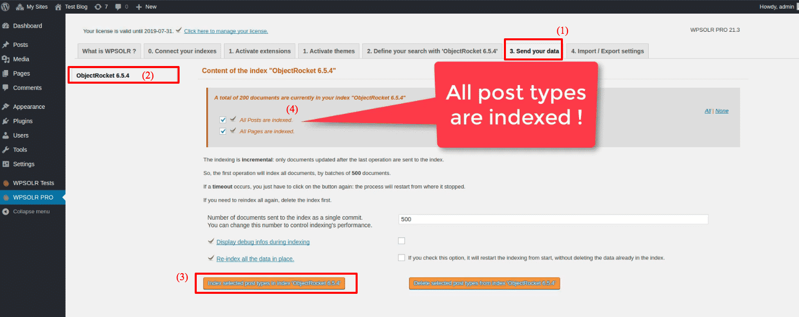 ObjectRocket Elasticsearch: index indexed
