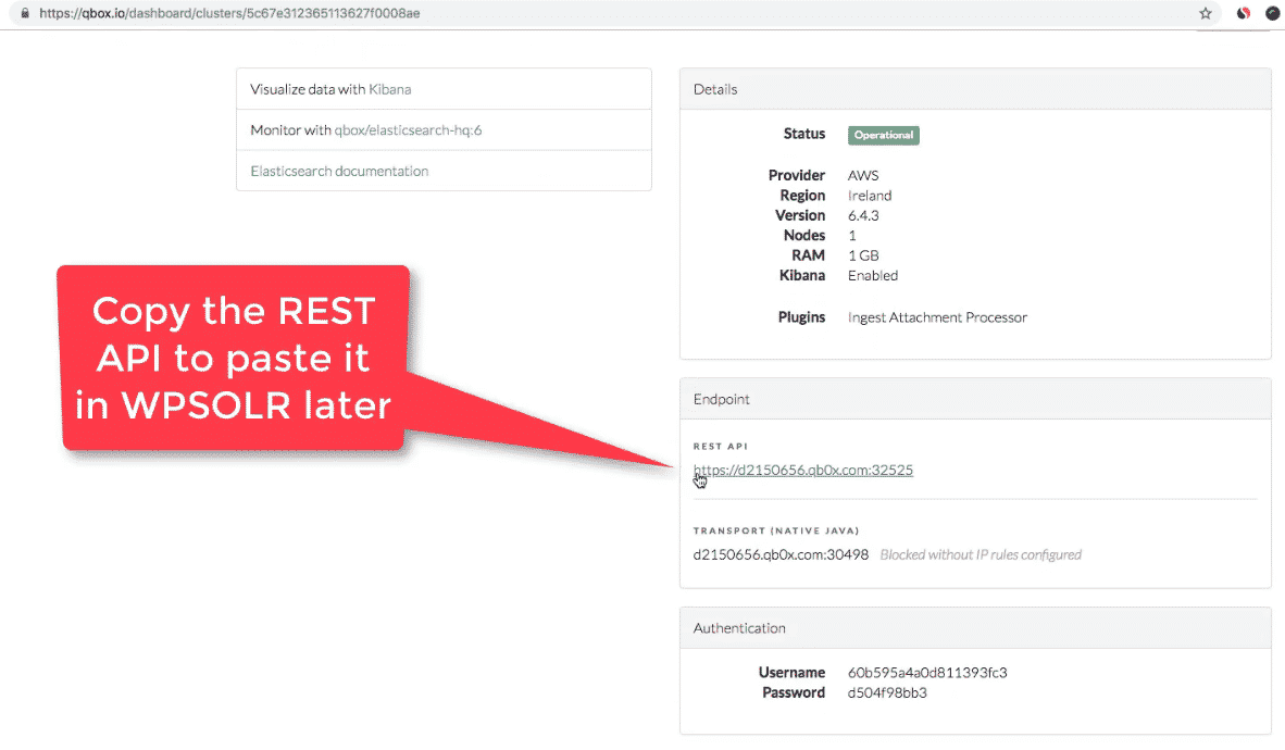 Qbox Elasticsearch: new cluster REST API
