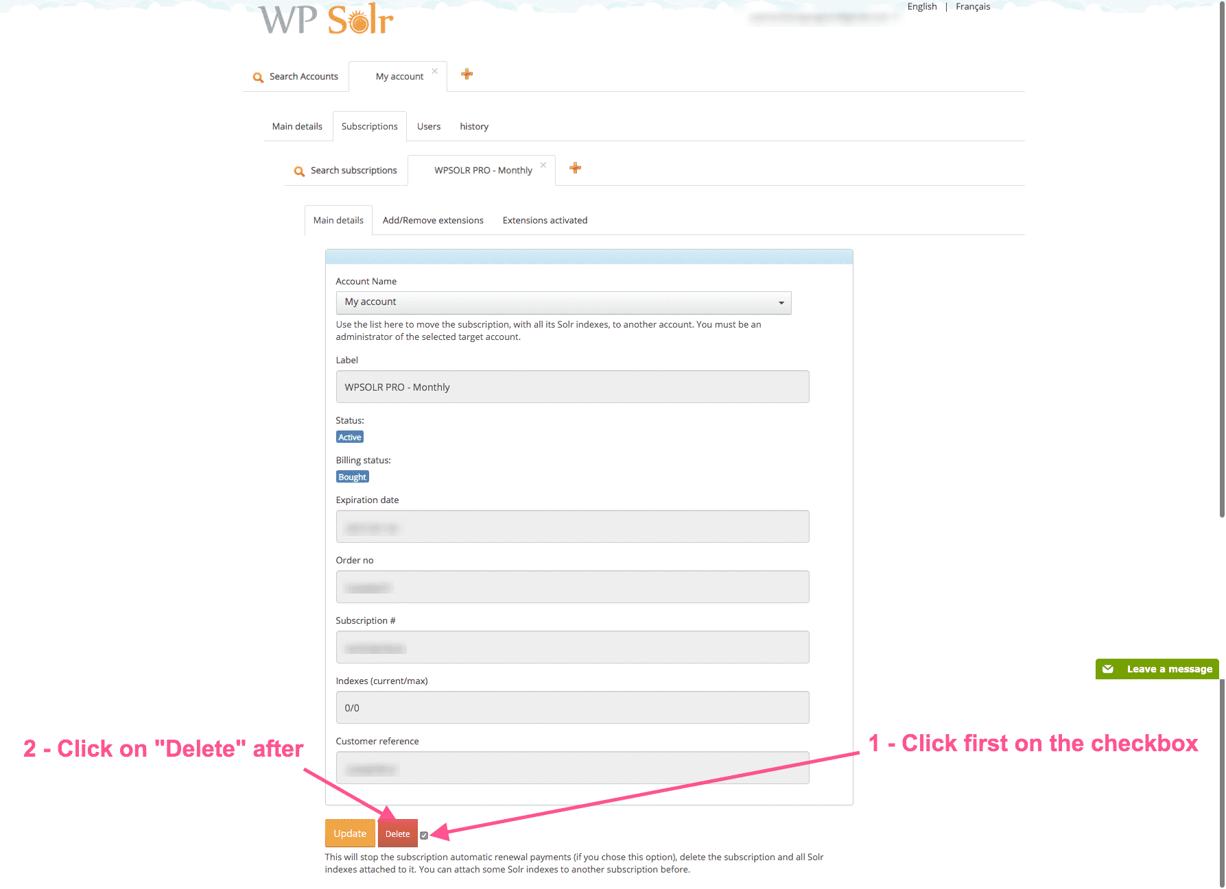 Image wpsolr-delete-subscription.png of How to delete my subscription ?