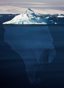 Representation of an iceberg - 90 percent underwater