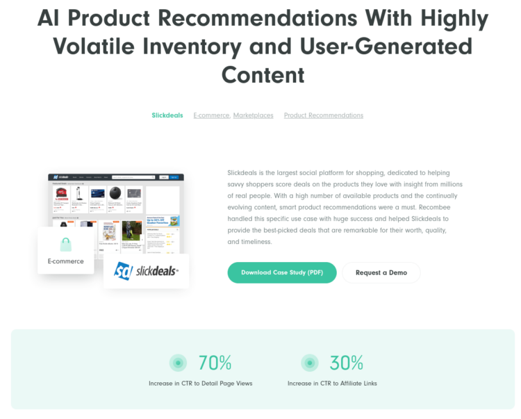 Slickdeals (70% increase in CTR)