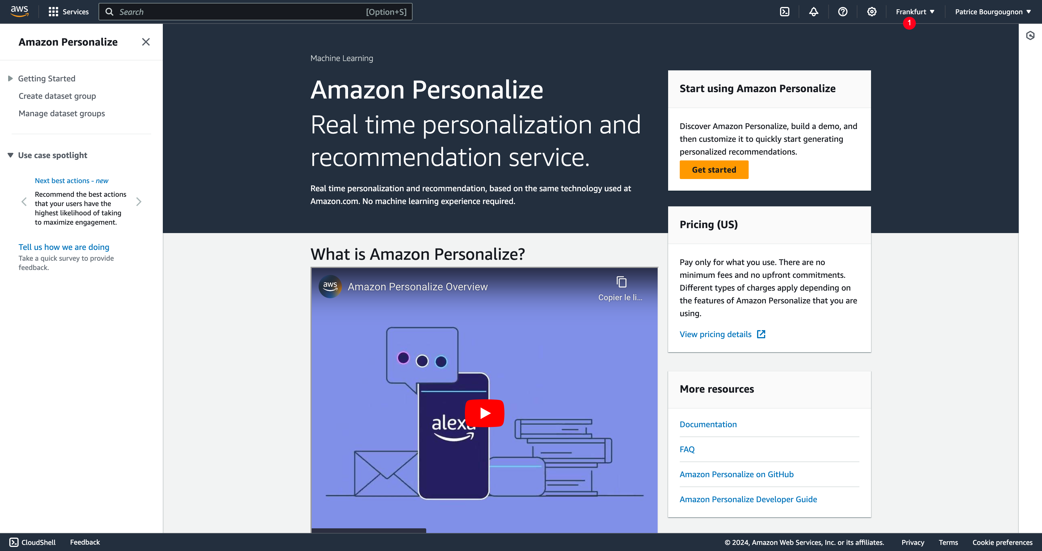 Image wpsolr-amazon-personalize-choose-region.png of Amazon Personalize