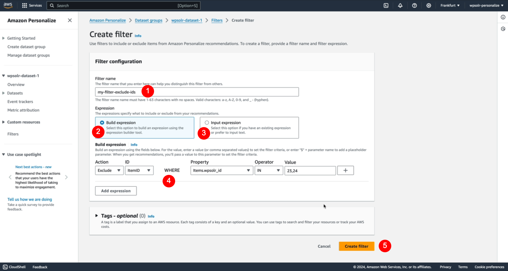 Image wpsolr-amazon-personalize-creat-filter-2.png of Amazon Personalize