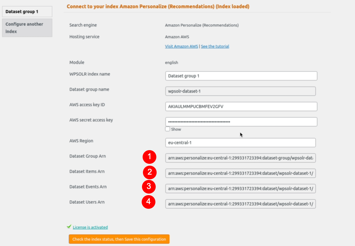 wpsolr-amazon-personalize-created-dataset-group