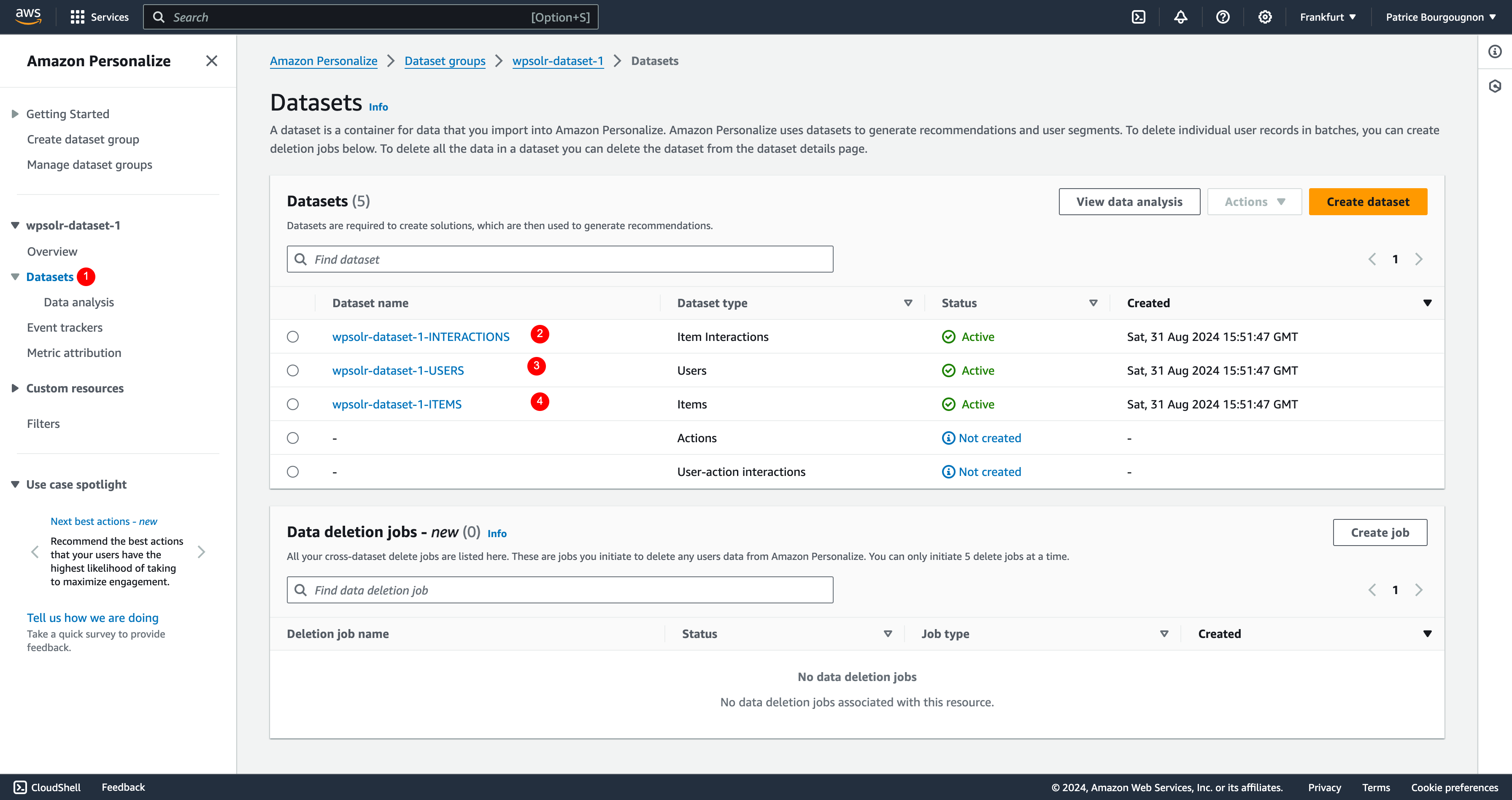 Image wpsolr-amazon-personalize-datasets-created.png of Amazon Personalize