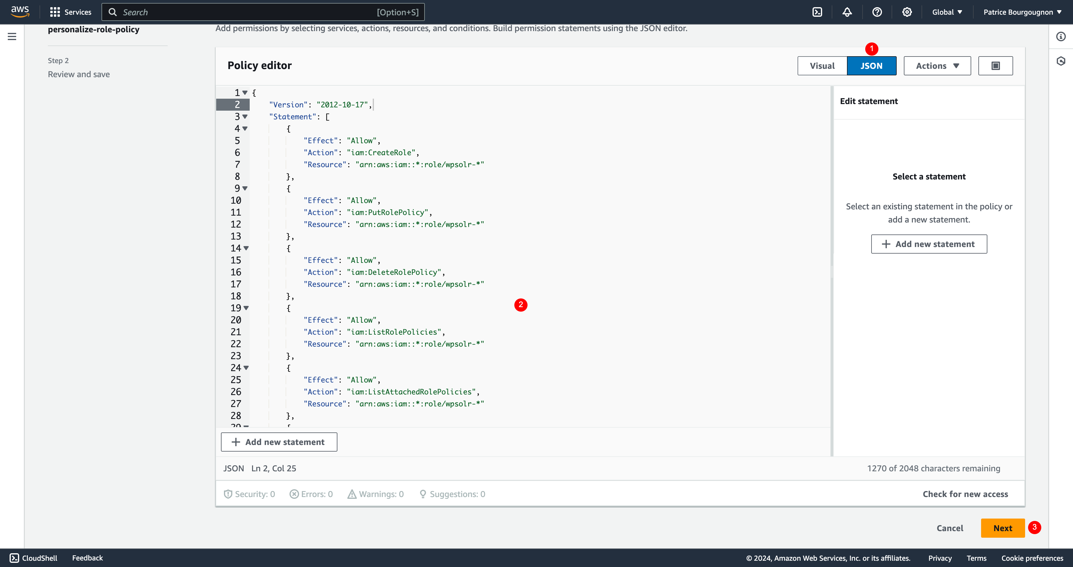 Image wpsolr-amazon-personalize-iam-add-role-policy-2.png of Amazon Personalize
