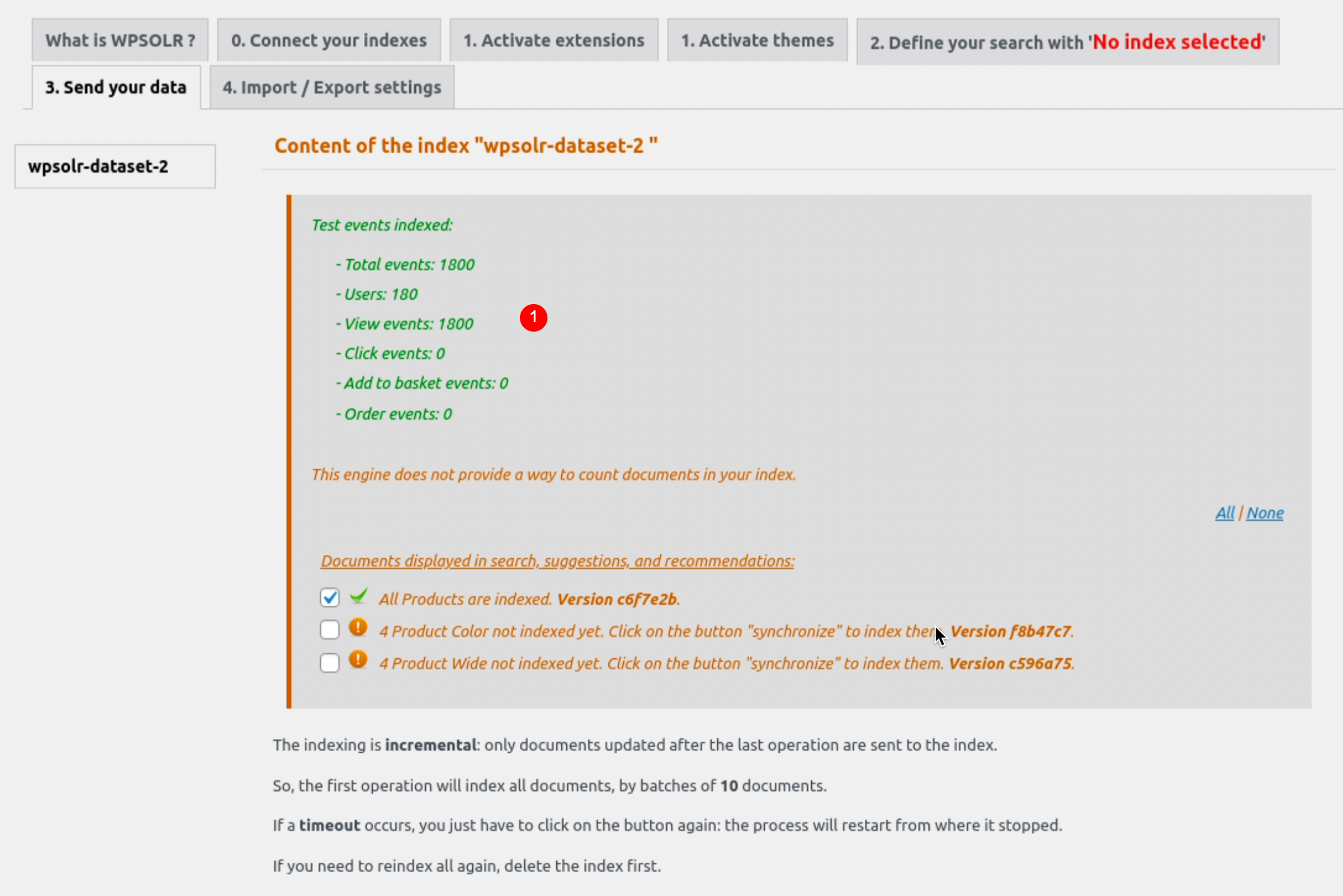 Image wpsolr-amazon-personalize-recommenders-send-test-view-events-statistics.png of Amazon Personalize