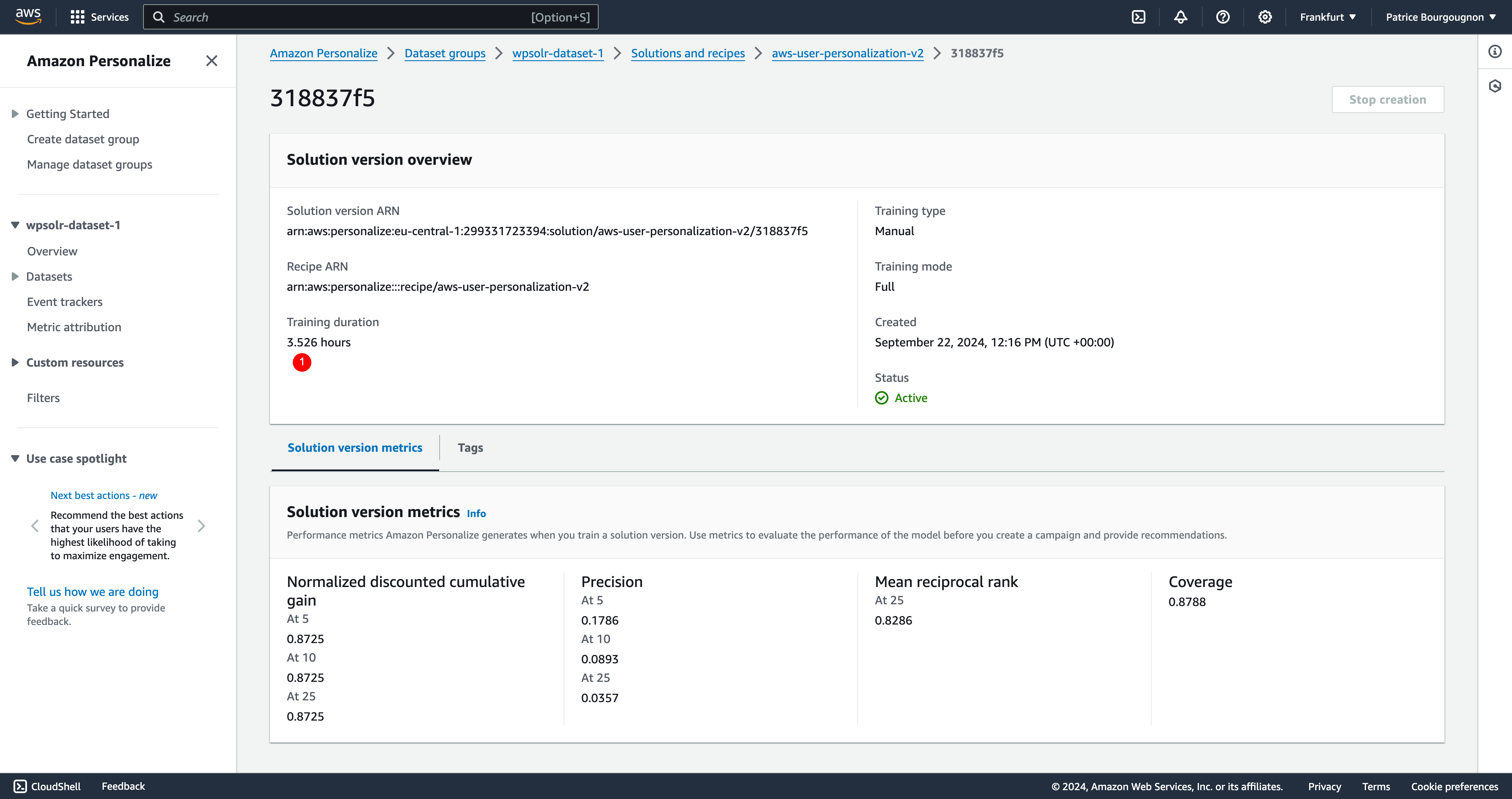 Image wpsolr-amazon-personalize-solution-version-training-4-hours.png of Amazon Personalize
