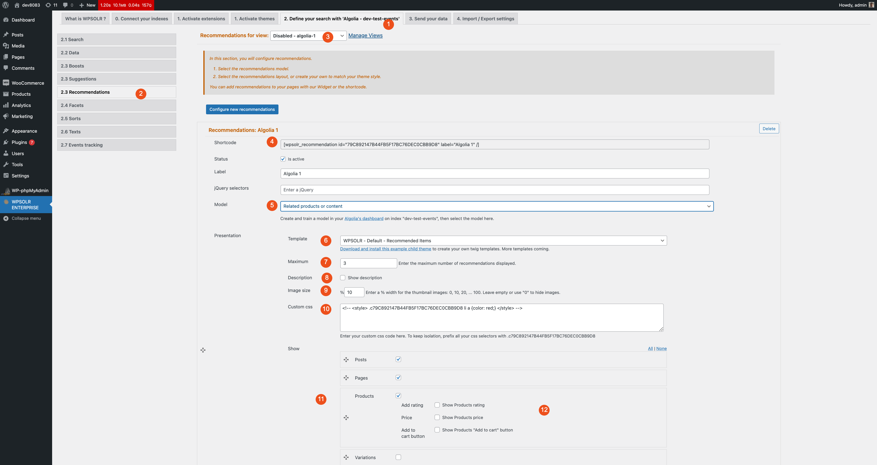 Image wpsolr-enterprise-algolia-recommendations.png of Algolia - Recommend and Personalized search