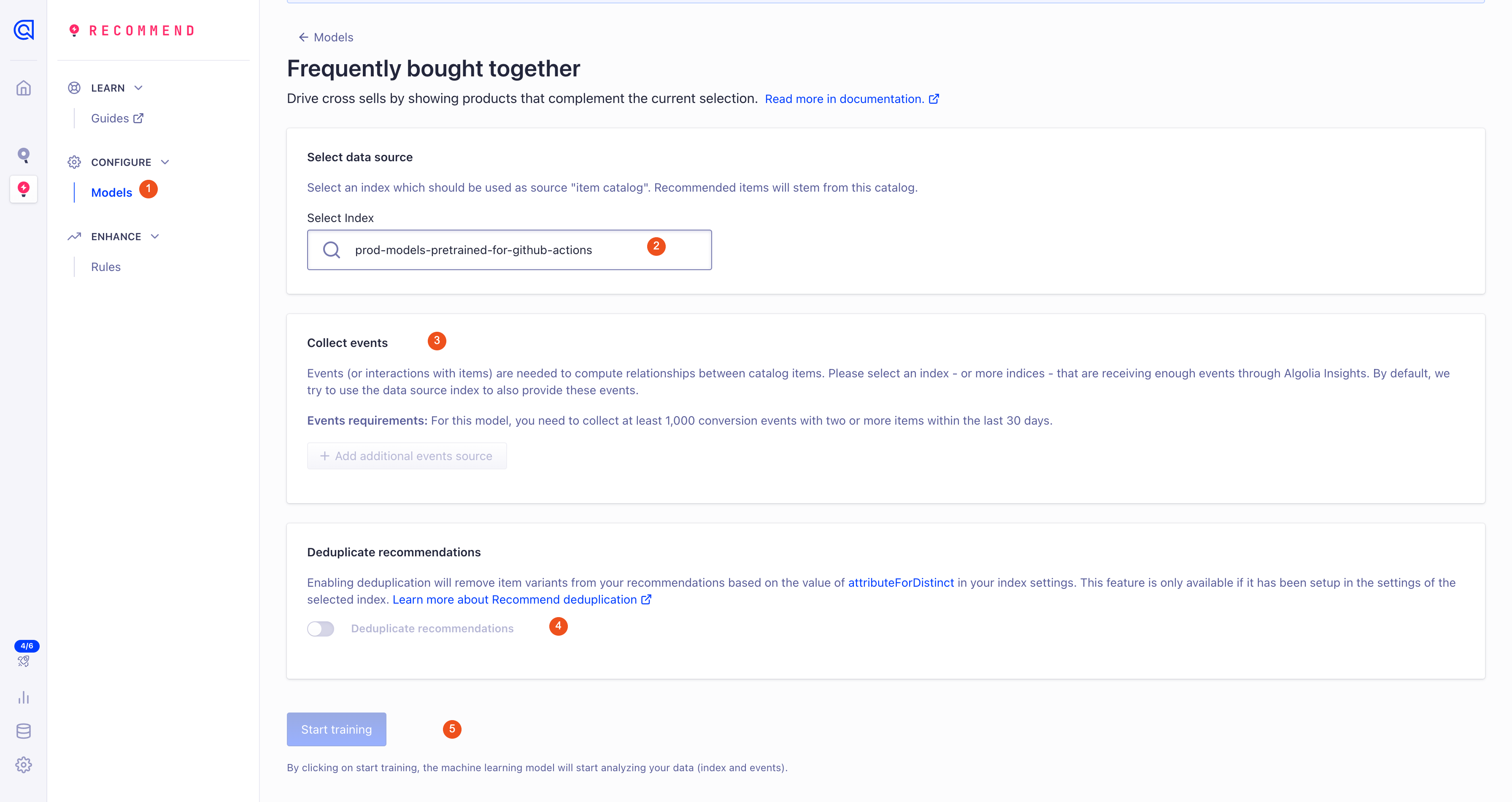 Image wpsolr-enterprise-algolia-train-ai-model.png of Algolia - Recommend and Personalized search