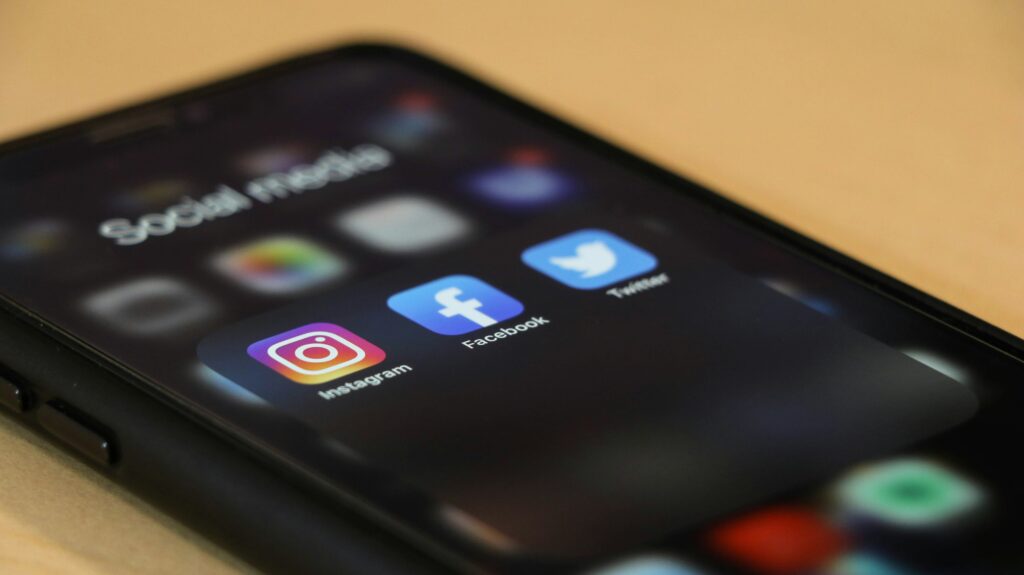Photo of social media apps on phone
