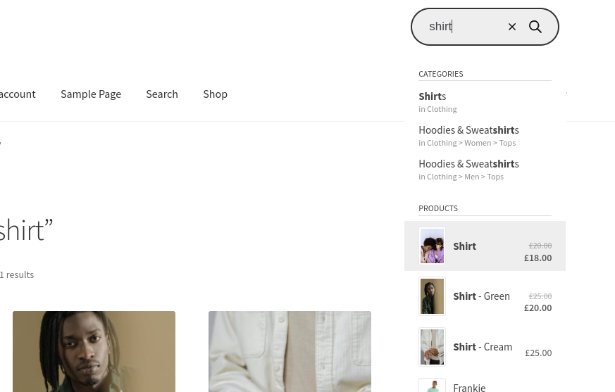 Fibosearch Ajax search example
