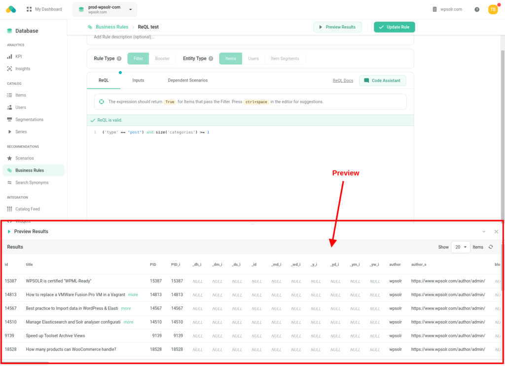 ReQL preview