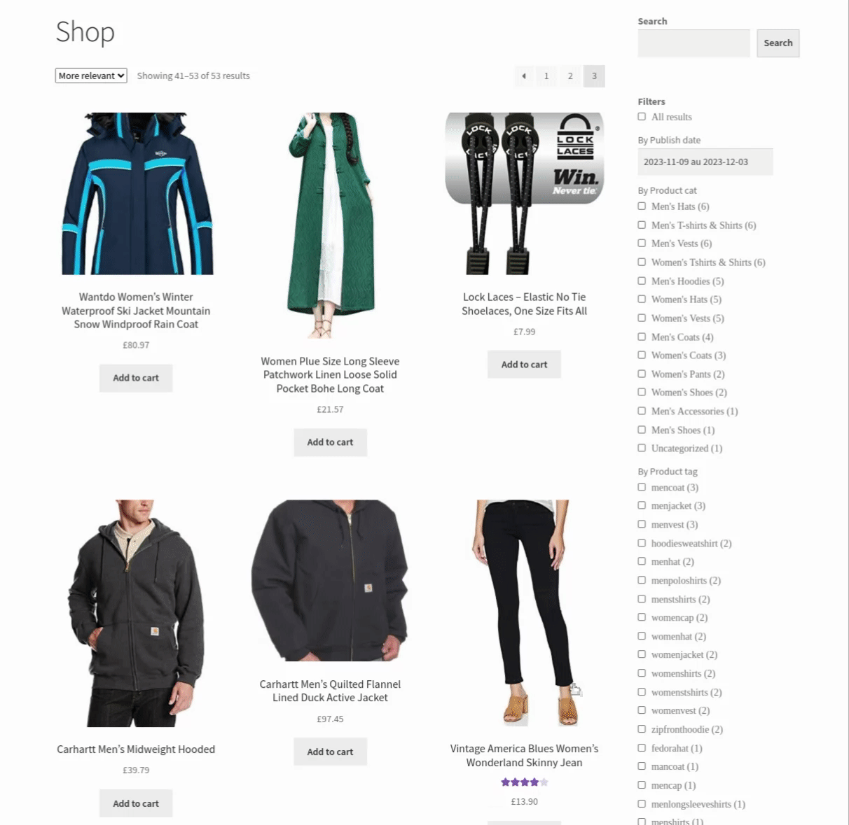 Example of a Ajax live search integration