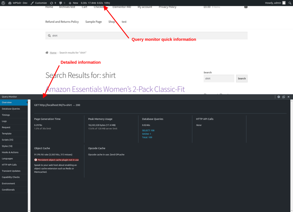 Query monitor dashboard overall