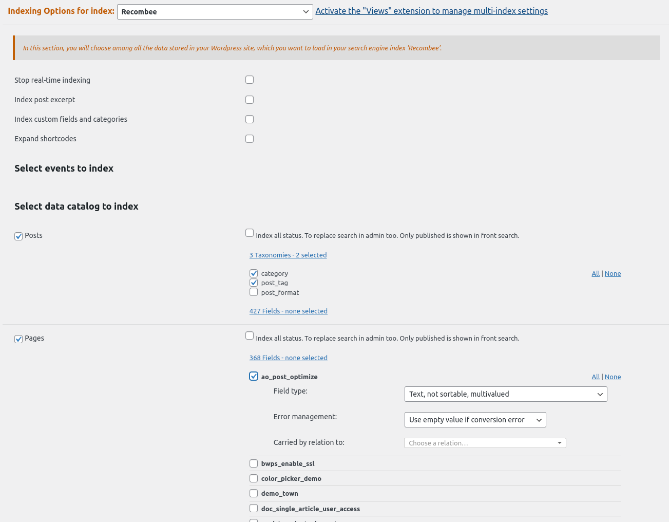 WPSolr Pro+ - Select the data