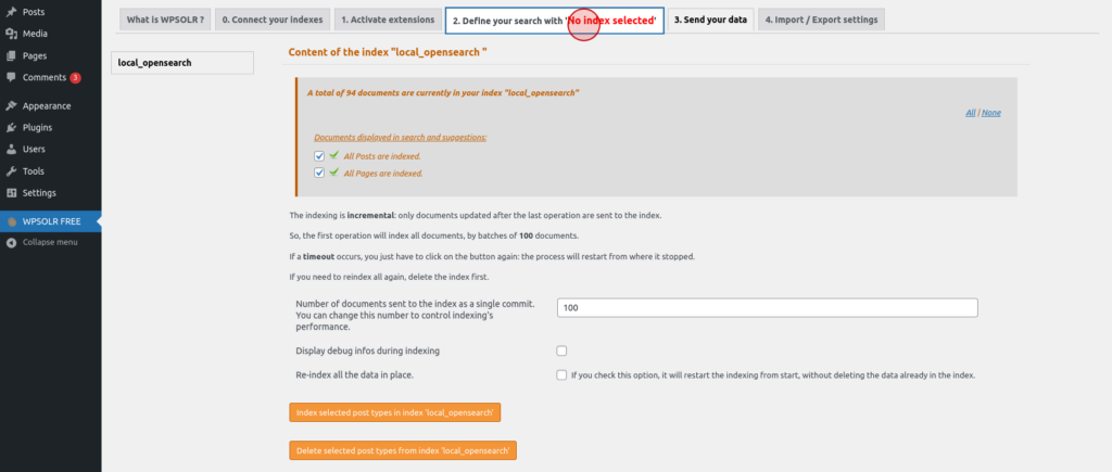 WPSolr : head to "Define your search" tab