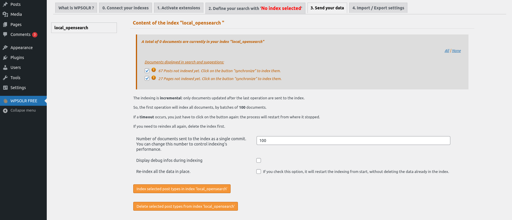 WPSolr : index the WordPress data