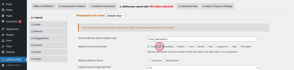 WPSolr : replace front-end archives with WPSolr