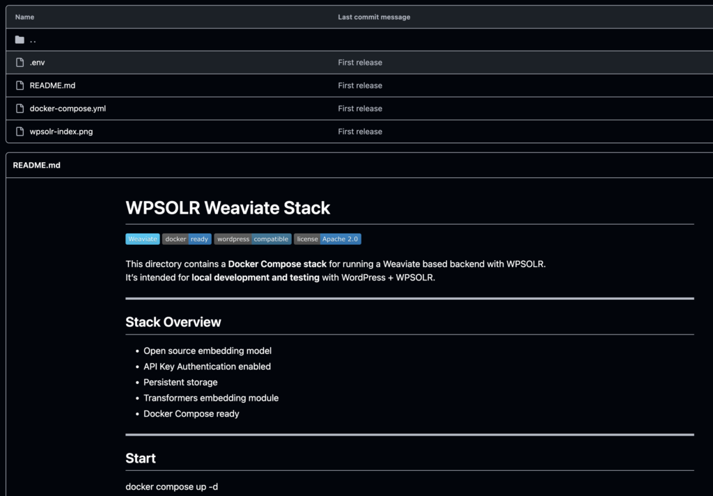 Image wpsolr-stack-weaviate-1024x713.png of How to (Easily) Configure Weaviate (AI search) on WordPress