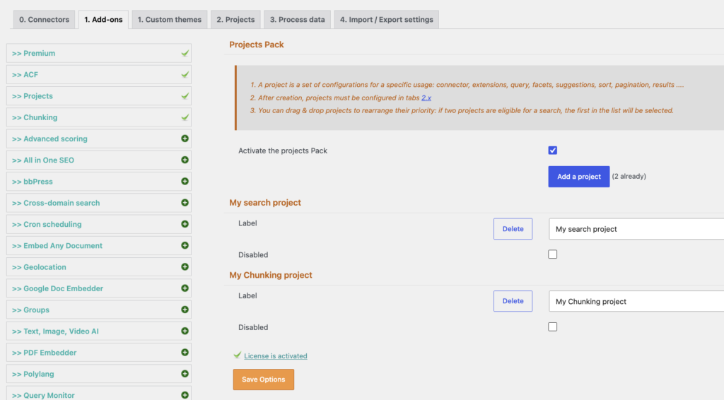 Image wpsolr-chunking-create-projects-1024x566.png of Configure WPSOLR Parsing and Chunking