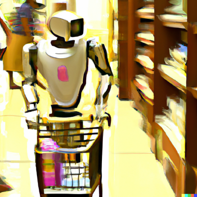 DALL·E 2023-05-01 16.36.40 - ai robot shopping oil painting style