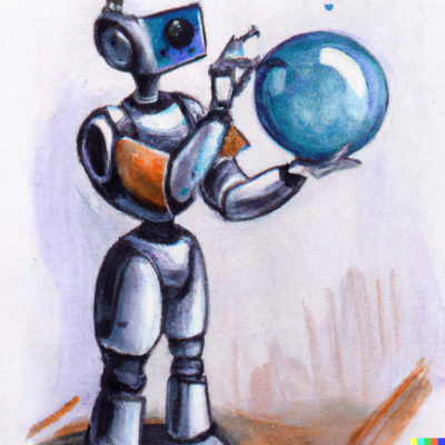 DALL·E 2023-05-17 12.22.31 - a robot holding a crystal ball, painting