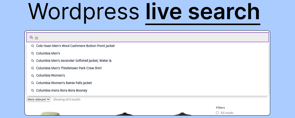 Wordpress Ajax (live) search