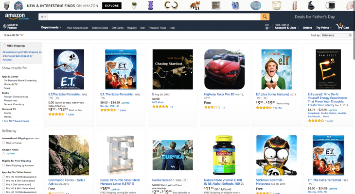 Amazon search features
