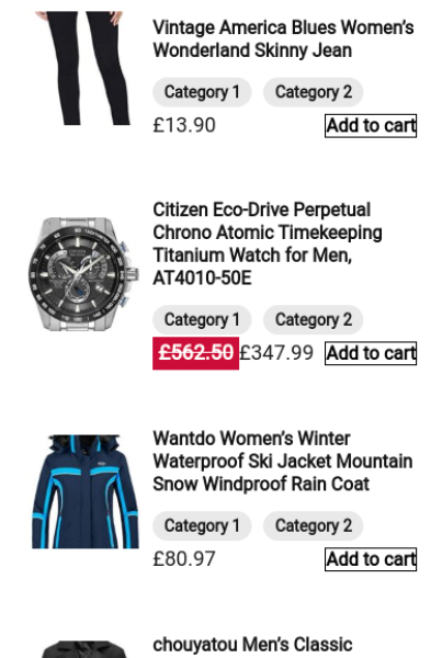 Vertical list 1 recommendation template (mobile)