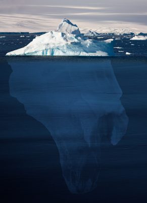Representation of an iceberg - 90 percent underwater