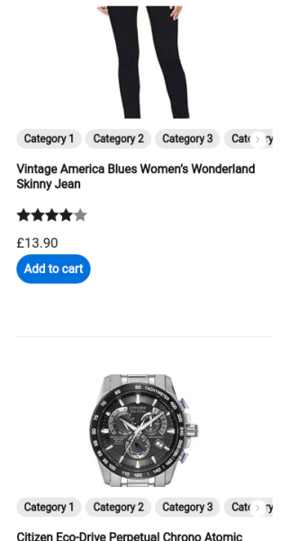 Single-column media gallery 1 recommendation template (mobile)