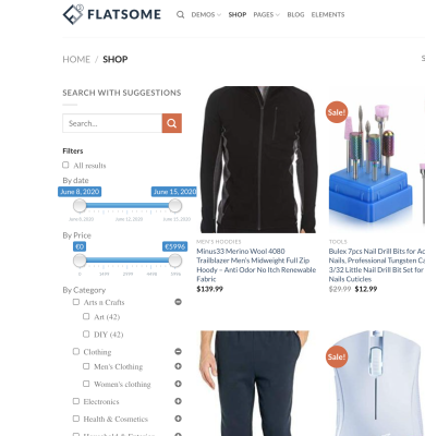 WooCommerce Flatsome facets